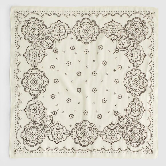 New Madewell Organic Cotton Antique Cream Bandana - Picture 2 of 4